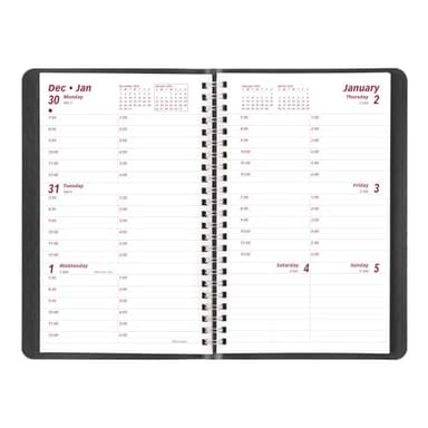 Brownline® 2025 Essential Weekly Planner, Appointment Book, 12 Months, January to December, Twin-Wire Binding, 8" x 5", Black (CB75.BLK-25) - Image 4