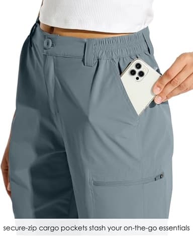 Willit Women's 10" Hiking Cargo Shorts Stretch Golf Active Long Shorts Quick Dry Outdoor Summer Shorts Utility Blue M - Image 3