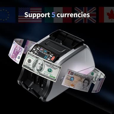 Aneken N60 Mixed Denomination Money Counter Machine, Value Counting, UV/MG/IR/DD Counterfeit Detection, 3.5" TFT Display Cash Counting Machine, Printer Enabled Bill Counter for Business - Image 3