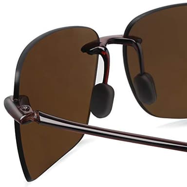 JULI Sports Polarized Sunglasses for Men Women Tr90 Rimless Frame for Running Fishing Golf Surf Driving(Brown) - Image 7