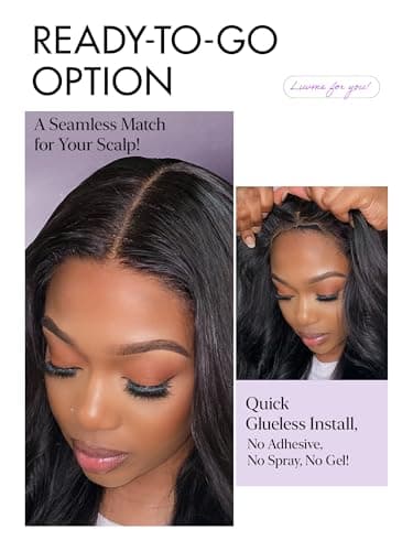 LUVME HAIR All-Day Comfort™ Loose Body Wave 5x5 Lace Front Wigs Human Hair Glueless Wigs Human Hair Pre Plucked Pre Cut Long Black Wig Lace Closure Wigs Frontal Wigs Human Hair - Image 6
