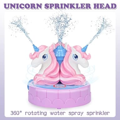 Sprinkler for Kids Outdoor Water Toys: Backyard Spinning Unicorn Toddler Sprinkler Toy - Summer Outside Toys for 18M+ Splashing Fun Toy Ages 3 4 5 6 7 8 Year Old Boys Girls Gifts - Image 3