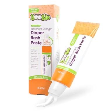 Boogie Diaper Rash Paste, Maximum Strength 40% Zinc Oxide, Mess-Free Applicator, Soothes Baby Bum, Diaper Bag Essential, 4oz - Image 1