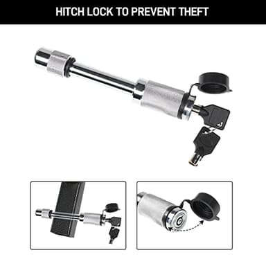 TUFFIOM 60"x24"x6" Folding Hitch Mount Cargo Carrier Basket, 500lbs Steel Car Cargo Trailer Hitch Luggage Rack, w/Hitch Lock+Password Lock+Net+Waterproof Cargo Bag+Straps+Stabilizer for SUV Truck Van - Image 7