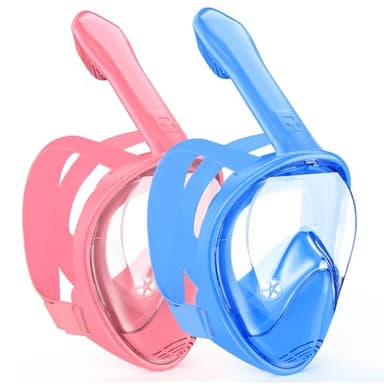 Kids Snorkel Mask Full Face, Snorkeling Gear for Kids 2-14 with Camera Mount, 180 Degree Panoramic View Snorkeling Set Anti-Fog Anti-Leak - Image 1