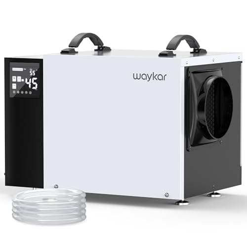 Waykar 125 Pint Crawl Space Dehumidifier with Pump and Drain Hose for commercial, Basements, and Water Damage Unit for Spaces up to 6500 Square Feet, Smart Humidity Control - 5-Year Quality Coverage - Image 1
