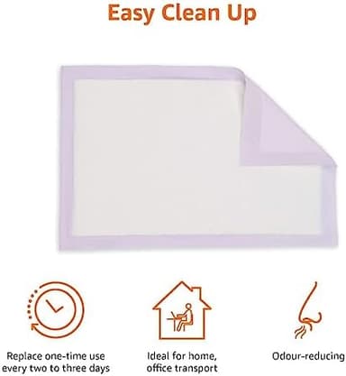 Amazon Basics Cat Pee Pads, 60 Count, Universal Fit for Litter Box, Odor Control, Unscented, White/Purple - Image 3