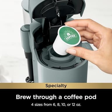Ninja Pods & Grounds Specialty Single-Serve Coffee Maker, K-Cup Pod Compatible, Built-In Milk Frother, 6-oz. Cup to 24-oz. Travel Mug Sizes, Iced Coffee Maker, 1550 watts, Sage Green, PB051SG - Image 3