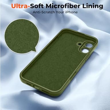 SUPFINE Designed for iPhone 16 Plus Case,Premium Liquid Silicone with [Soft Anti-Scratch Microfiber Lining][Upgraded Camera Protection] Slim Shockproof Phone Case for Men Women Girls,Cedar Green - Image 5
