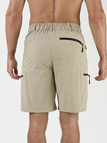 Suwangi Mens Hiking Cargo Shorts Quick-Dry Outdoor Athletic Short Travel Fishing Golf Tactical Short for Men with Multipocket Khaki - Image 2