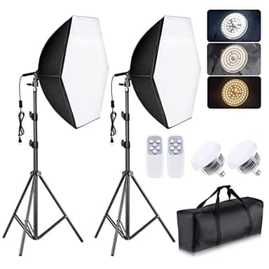 Torjim Softbox Lighting Kit - 30"X30" Professional Photography Lighting for Filming, Model Portrait, Product & Fashion Photography - Image 1
