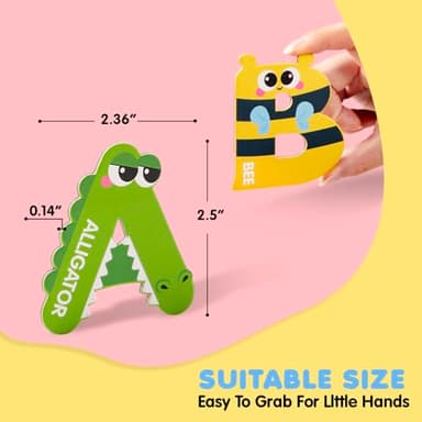 JOYIN Magnetic Letters, Animal Alphabet Fridge Magnets for Toddlers 3 4 5 Years Old, 26 Uppercase Refrigerator Magnets, Large Size ABC Educational Spelling Learning Toys for Kids - Image 4