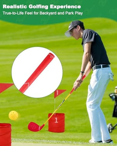 4 Pack Red Golf Clubs with 5” x 3.5” Oversized Heads and 36” Lightweight Carbon Shaft Perfect for Outdoor Yard Games - Image 5