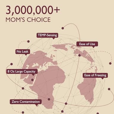 Momcozy Easy Pour Breastmilk Storage Bag, 8Oz, Temp-Sensing Color Change, 120 Count Milk Bag with Self Standing for Breastfeeding, No Leak Presterilized for Freezer, Recyclable & BPA Free - Image 9