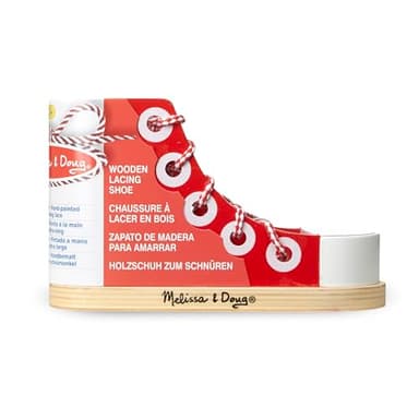 Melissa & Doug Deluxe Wood Lacing Sneaker - Learn to Tie a Shoe Educational Toy - Image 3