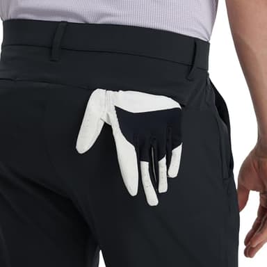 M MAELREG Mens Golf Pants Dry Fit Flat Front Pockets Lightweight Slim Fit Water-Resistant Casual Mens Dress Pants Black - Image 5