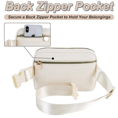 Uygafly Personalized Anniversary Wife's Birthday Gifts,Mothers Day Gifts for Women Wife,Wife Gifts from Husband,Cool Birthday Gifts for Wife,Belt Bag Waist Packs for Women Girls | Cream,R - Image 4