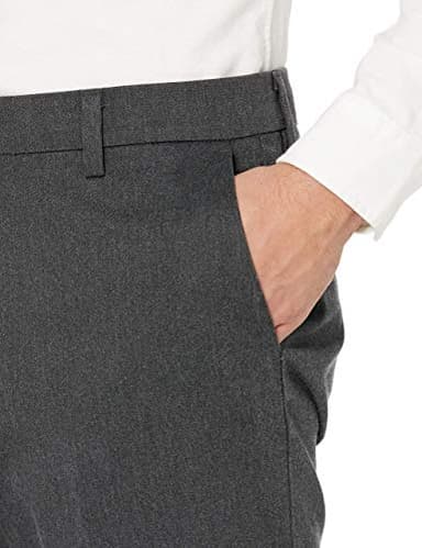 Dockers Men's Straight Fit Signature Lux Cotton Stretch Khaki Pant-Creased, Charcoal Heather, 36W x 29L - Image 5