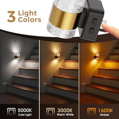 Night Lights Plug into Wall 2 Pack, Dimmable Night Light with Dusk-to-Dawn Light Sensor, Soft White/Cool White/Amber 3 Light Color, Adjustable Brightness, Rotatable plug, Bubble Nightlight for Hallway - Image 6