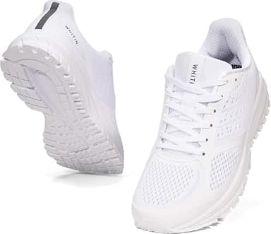 Joomra Whitin Men's Workout Shoes for Running White Size 8 Fitness Walking Jogging Teens Boys Daily Lightweight Footwear Man Gym Runner Athletic Tennis Sneakers 41 - Image 1