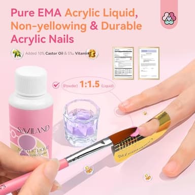 SAVILAND Acrylic Nail Kit with Drill: Professional Nail Kit Acrylic Set for Beginners with Everything Gel Polish U V Light Decorations for Home Salon Gift Set - Image 4