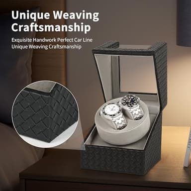 Watch Winder with Japanese Motor – Silent Adjustable Rotation, Premium PU Leather Dual Automatic Watch Winder, Soft Interior,Luxurious Display Case for Automatic Watches - Image 4