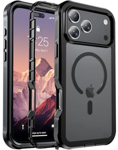 jaroco Magnetic for iPhone 17 Pro Max Case, [Compatible with MagSafe][Military Grade Drop Protection][Heavy Duty Protection][Non-Slip][Shockproof] 2-Layer Durable Bumper Phone Case 6.9''-Black - Image 1
