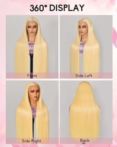 colowam 30Inch 613 13x6 Lace Front Wig Human Hair 200 Density 613 Lace Front Wig Human Hair Straight 613 HD Lace Frontal Wig 13x6 Blonde Wigs Human hair Pre Plucked (613 Blonde Wigs) - Image 2