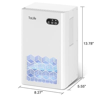 ToLife Dehumidifiers for Home 95 OZ Water Tank, 1000 sq.ft Dehumidifier for Basement Bedroom Bathroom with Auto Shut Off 7 Colors LED Light,White - Image 8