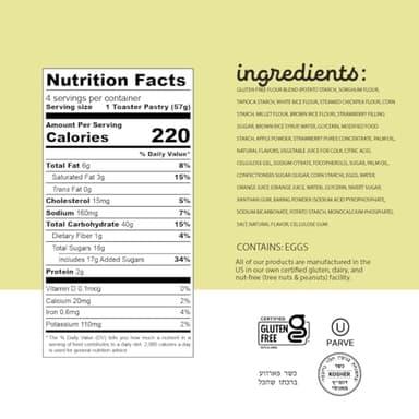 Katz Gluten Free Snacks Variety Pack. Toaster Pastries. Easy Breakfast Food Or Anytime Healthy, Gluten and Dairy Free, Nut Free, Peanut Free, Soy Free. Snacks - Adults Kosher Snacks. 8 OZ (Pack Of 2) - Image 3