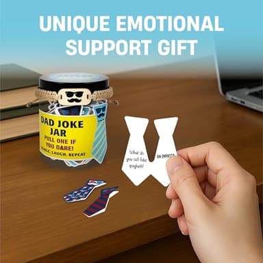 60 Dad Jokes Cards Jar, NFC 1000 Dad Jokes Bracelet, Funny Birthday Gift for Dads Men, White Elephant Gifts for Adults, Men Granpa Gift, Funny Gag Gifts - Image 3