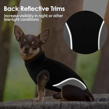 AOFITEE Fleece Dog Sweater, Warm Small Dog Sweater with D-Ring, Stretchy XSmall Fall Dog Sweater Fleece Dog Vest Jacket, Doggie Sweatshirt Girl Boys for Yorkie, Chihuahua, Teacup, Black XS - Image 4