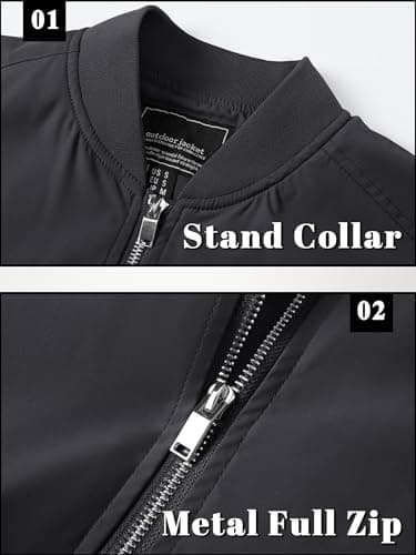 TACVASEN Jackets for Men Black Jacket Casual Mens Jackets Casual Stylish Lightweight Mens Windbreaker Jackets Lightweight Track Jacket Men's Jacket - Image 5