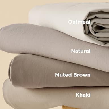 Bedsure 100% Washed Cotton Duvet Cover Oversized King - Latte Minimalist Cotton Duvet Cover Linen Like for All Seasons - GentleSoft™ Plain Simple Bedding (Latte, Oversized King, 120"x98") - Image 6