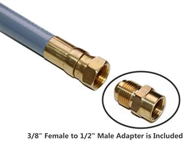 DOZYANT 12 Feet 1/2" ID Natural Gas Hose, Low Pressure LPG Hose with Quick Connect, for Weber, Char-broil, Pizza Oven, Patio Heater and More 12 Foot - Image 2