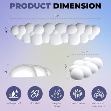SGEE Ultra-Soft Keyboard and Mouse Wrist Rest for Computer – Pressure Relief Padding, Contoured Shape for Proper Alignment, Anti-Slip Base, Modern Look, Portable, Injury Prevention, Large, White - Image 2