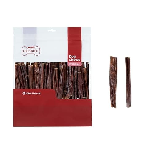 GigaBite 6 Inch Beef Gullet Jerky Sticks (100 Pack) - All Natural, Free Range Beef Esophagus Stick Dog Treat by Best Pet Supplies - Image 1