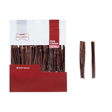 GigaBite 6 Inch Beef Gullet Jerky Sticks (100 Pack) - All Natural, Free Range Beef Esophagus Stick Dog Treat by Best Pet Supplies - Image 1