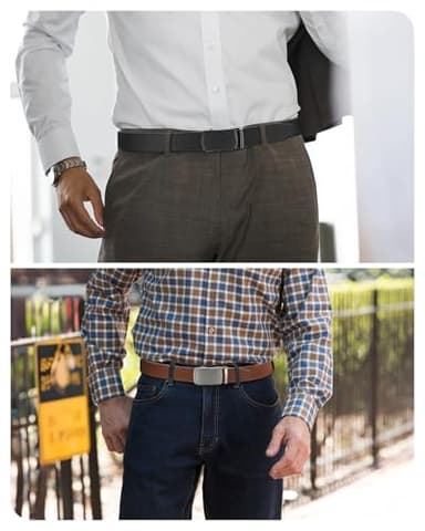 CHAOREN Leather Ratchet Belt Men 2 Pack - Customizable Fit, Effortless Style (35mm) - Image 2
