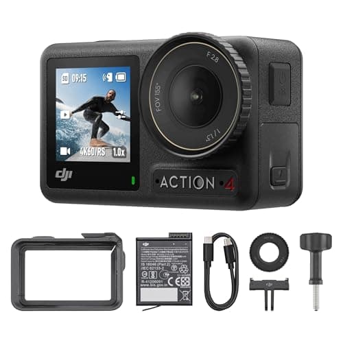DJI Osmo Action 4 Essential Combo, 4K/120fps Waterproof Action Camera with a 1/1.3-Inch Sensor, Stunning Low-Light Imaging,10-bit & D-Log M Color Performance, Long-Lasting 160 Mins, Outdoor Camera - Image 1