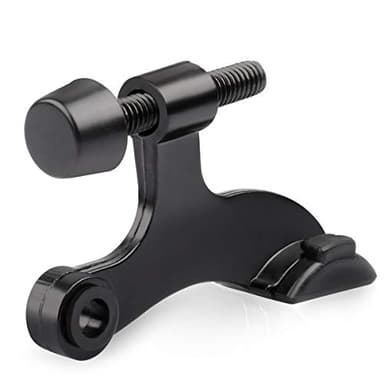 HOMOTEK 8 Pack Hinge Pin Black Door Stopper,Adjustable Deluxe Heavy Duty Door Stopper 2-1/2"x1-3/4”,with Black Rubber Bumper Tips - Image 1