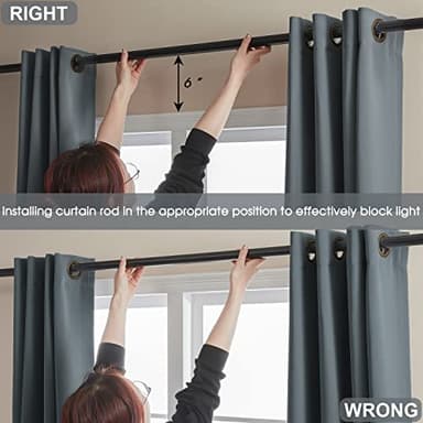 Rutterllow Total Blackout 340 GSM Curtains 2 Panels, Full Shade 84 Inches Long Complete Drapes for Living Room, Dark Grey Thermal Insulated Bedroom Window Treatment Drapes (Gray, 52 x 84 inch) - Image 4