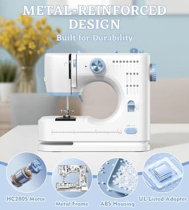SEDNEE Sewing Machine for Beginners with 16 Built-in Stitches, Small Sewing Machine with Accessory Kit, 2-Speed, Foot Pedal & Storage Drawer, Portable Full-Feature Design for Home DIY (Blue) - Image 6