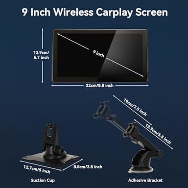 ALIESTFDNO 9" Wireless CarPlay Touchscreen for Car,Apple Carplay & Android Auto Car Play Screen with 4K Dash Cam,1080p Rear Camera,GPS Navigation,Car Stereo Receiver with Bluetooth, AirPlay - Image 6