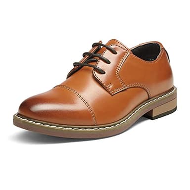 Bruno Marc Boy’s Dress Oxford Formal Shoes,Size 2 Little Kid,Brown,SBOX211K - Image 1