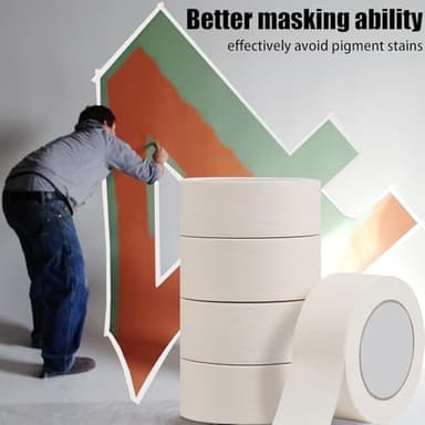 Masking Tape 2 Inch, 10 Pack White Masking Tape Bulk for General Purpose Use, 2 Inches X 55 Yards X 10 Rolls (550 Total Yards - Image 5