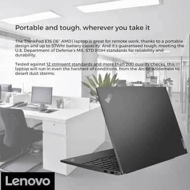 Lenovo ThinkPad E16 G2 Business Laptop Computer, 16" FHD+, AMD 8-Core Ryzen 7 7735HS (Beat i7-1360P), 32GB DDR5, 1TB PCIe SSD, WiFi 6E, Fingerprint Reader, Backlit Keyboard, Windows 11 Pro(Renewed) - Image 8