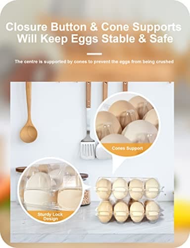Pintuson 50 Pack Egg Cartons Cheap Bulk 12 Count - Holds 1 Dozen Clear Blank Egg Cartons for Chicken Eggs - Clear Empty Chicken Egg Carton for Fresh Medium Eggs - Image 6