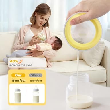 Hands Free Breast Pump | Super Light Wearable Breastfeeding Pump, 40kPa Strong Suction, 3 Modes 9 Levels, 150Min Battery Life, Portable Electric Milk Pump with 21/24/27mm Flanges for Nursing Moms - Image 3