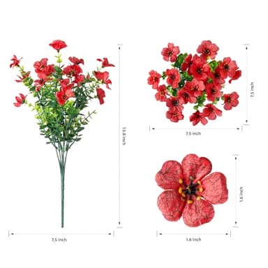 Ivydale Artificial Faux Flower Plants for Outdoor Outside Spring Summer Decoration, Faux Silk UV Resistant Look Real Colorful Daisy Bundles for Planter Front Door Porch Patio Window Box - Image 2